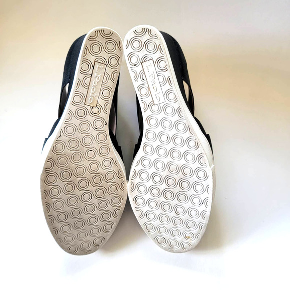 Linea Paolo Faith Black Leather Cutout Wedge Sneakers - Picture 7 of 7